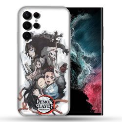 Coque Pour Samsung Galaxy S22 Ultra Manga Demon Slayer Blanc