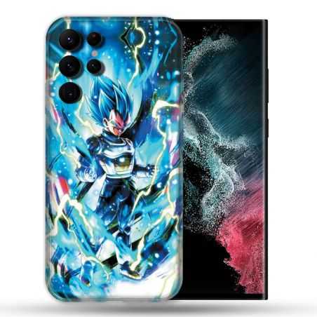 Coque Pour Samsung Galaxy S22 Ultra Manga Dragon Ball Vegeta Bleu