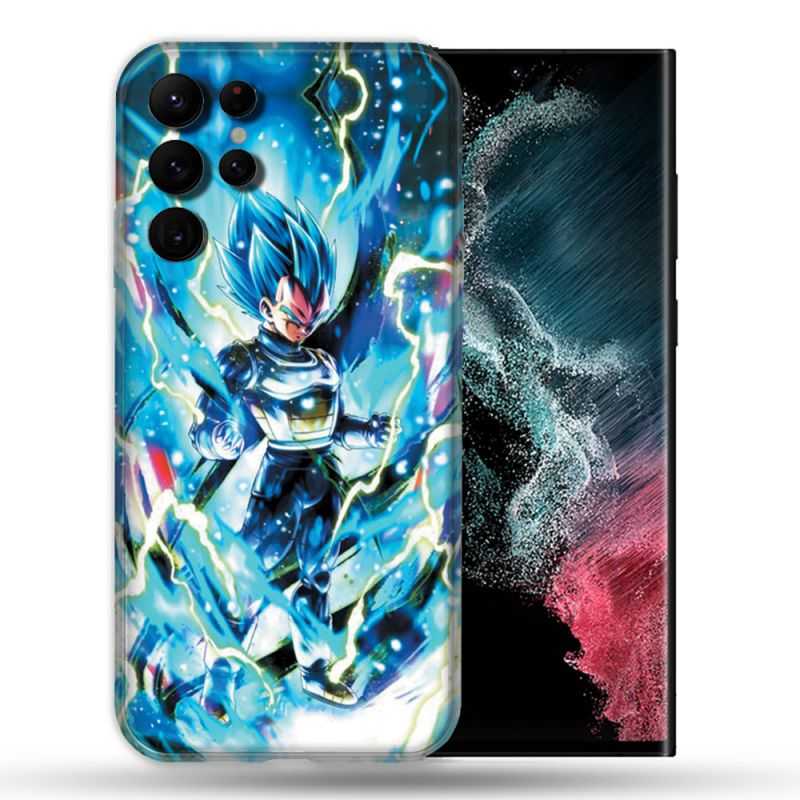 Coque Pour Samsung Galaxy S22 Ultra Manga Dragon Ball Vegeta Bleu