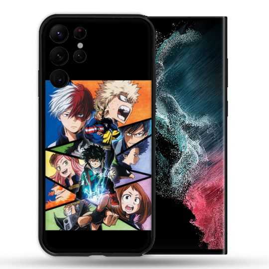 Coque Pour Samsung Galaxy S22 Ultra Manga My Hero Academia Noir