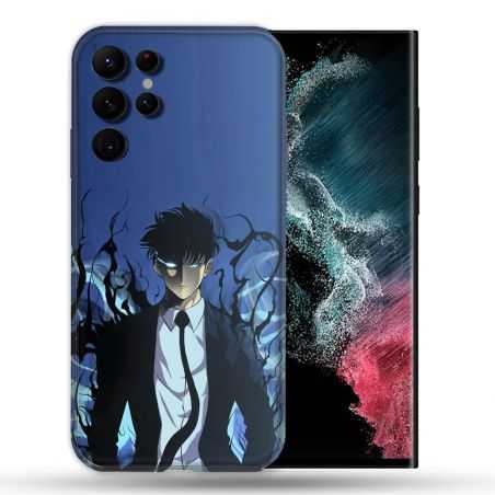 Coque Pour Samsung Galaxy S22 Ultra Manga Solo Leveling Sung Bleu