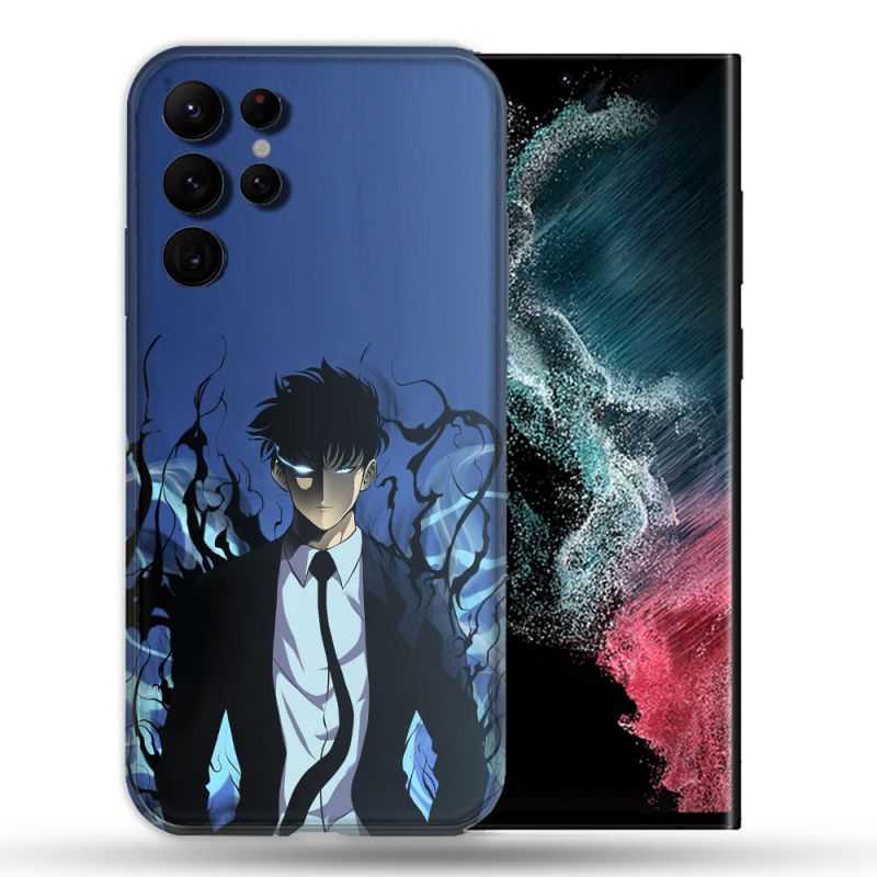 Coque Pour Samsung Galaxy S22 Ultra Manga Solo Leveling Sung Bleu