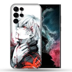 Coque Pour Samsung Galaxy S22 Ultra Manga Tokyo Ghoul Kaneki Blanc