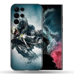 Coque Pour Samsung Galaxy S22 Ultra Moto Cross Ombre