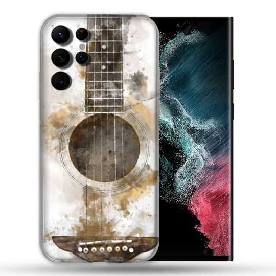Coque Pour Samsung Galaxy S22 Ultra Musique Guitare Tag