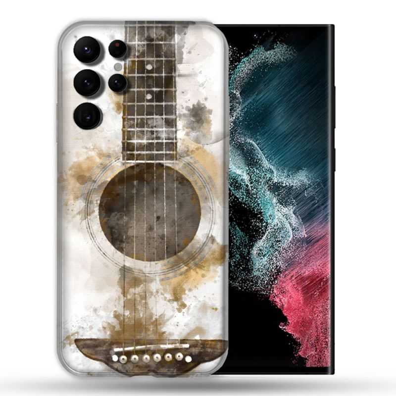 Coque Pour Samsung Galaxy S22 Ultra Musique Guitare Tag