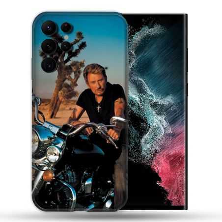 Coque Pour Samsung Galaxy S22 Ultra Musique Johnny Hallyday Moto