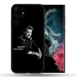 Coque Pour Samsung Galaxy S22 Ultra Musique Johnny Hallyday Noir