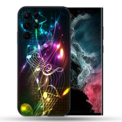 Coque Pour Samsung Galaxy S22 Ultra Musique Partition Multicolore
