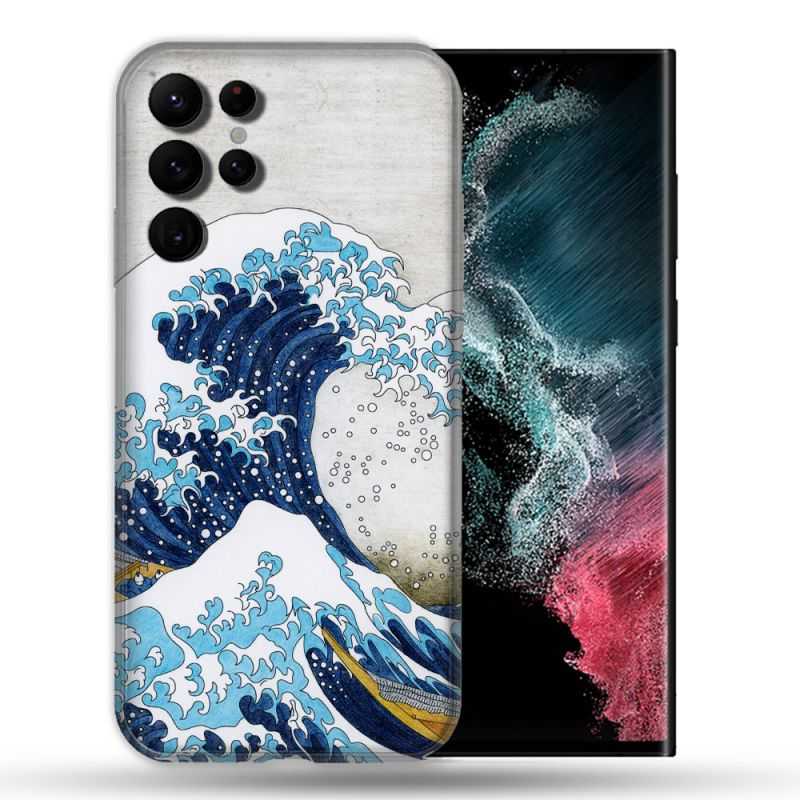 Coque Pour Samsung Galaxy S22 Ultra Peinture La Grande Vague