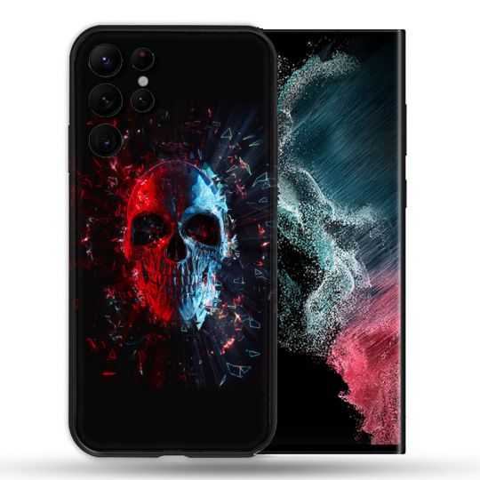 Coque Pour Samsung Galaxy S22 Ultra Tete de Mort Deflagration