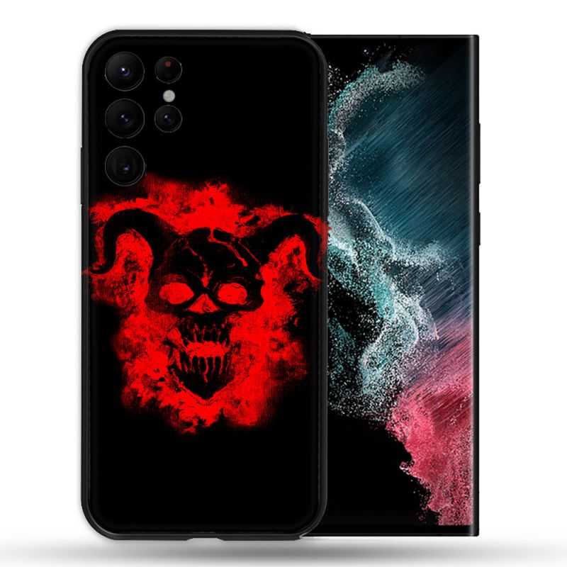 Coque Pour Samsung Galaxy S22 Ultra Tete de Mort Diable