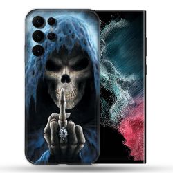 Coque Pour Samsung Galaxy S22 Ultra Tete de Mort Doigt