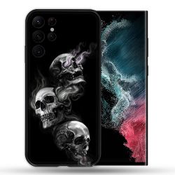 Coque Pour Samsung Galaxy S22 Ultra Tete de Mort Triple