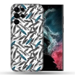 Coque Pour Samsung Galaxy S22 Ultra Texture Plume Canard