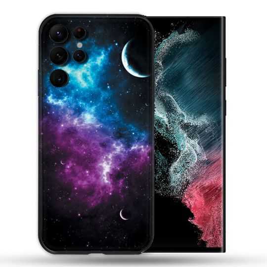 Coque Pour Samsung Galaxy S22 Ultra Univers Bleu Violet
