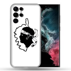 Coque Pour Samsung Galaxy S22 Ultra Voyage Corse Blanc