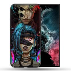 Coque Pour Samsung Galaxy S22 Ultra Arcane Jynx Bleu