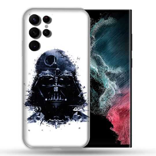 Coque Pour Samsung Galaxy S22 Ultra Star Wars - Dark Vador Blanc