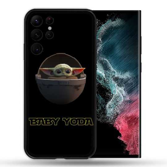 Coque Pour Samsung Galaxy S22 Ultra Star Wars - Yoda bebe noir