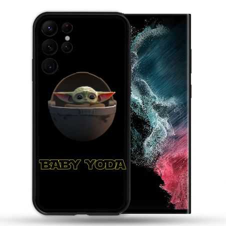 Coque Pour Samsung Galaxy S22 Ultra Star Wars - Yoda bebe noir