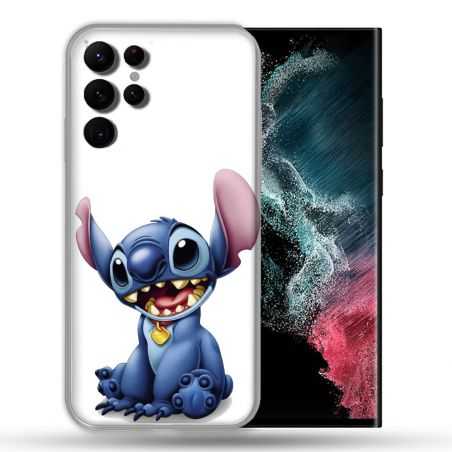 Coque Pour Samsung Galaxy S22 Ultra Stitch Blanc