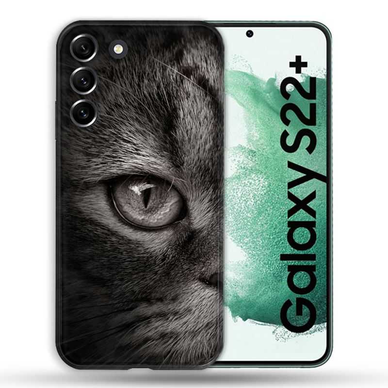 Coque Pour Samsung Galaxy S22 Plus Animal Chat Gris