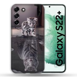 Coque Pour Samsung Galaxy S22 Plus Animal Chat Reflet
