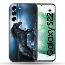 Coque Pour Samsung Galaxy S22 Plus Animal Cheval Noir