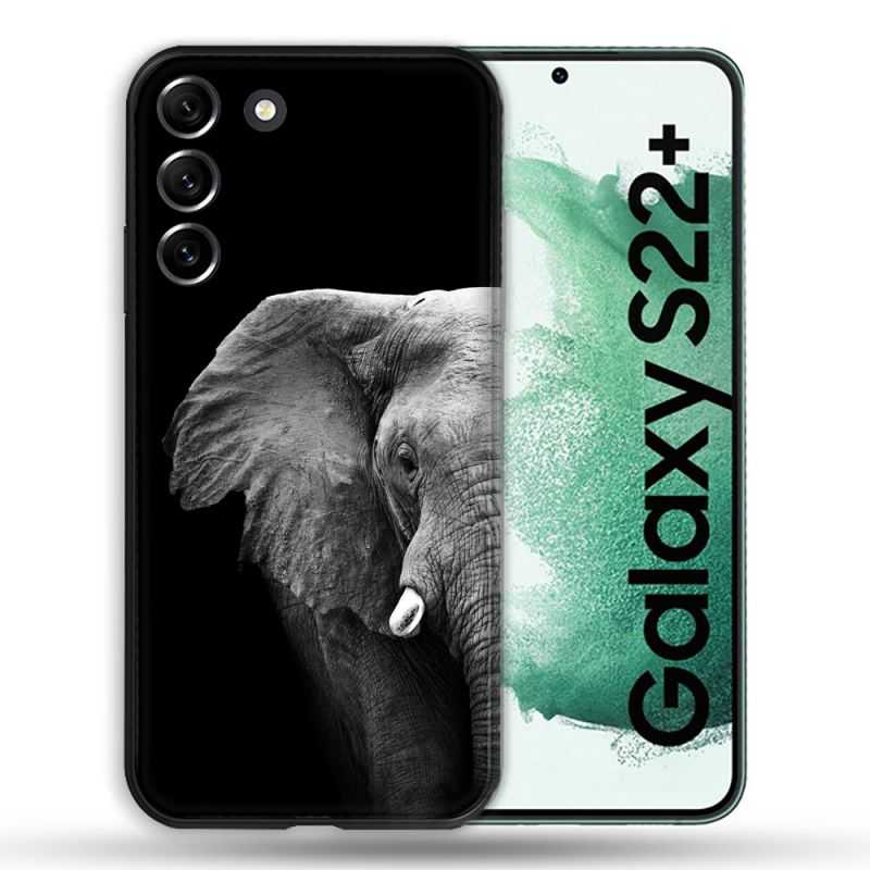 Coque Pour Samsung Galaxy S22 Plus Animal Elephant Noir
