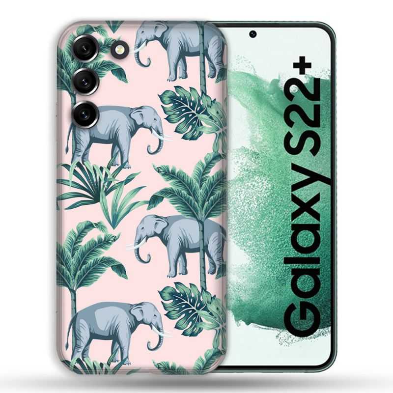 Coque Pour Samsung Galaxy S22 Plus Animal Elephant Pattern