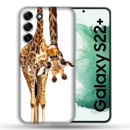 Coque Pour Samsung Galaxy S22 Plus Animal Girafe Blanche