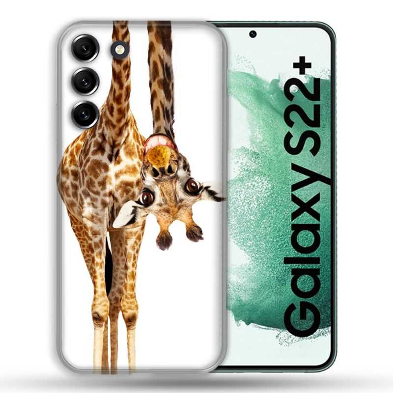 Coque Pour Samsung Galaxy S22 Plus Animal Girafe Blanche