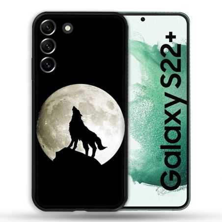 Coque Pour Samsung Galaxy S22 Plus Animal Loup Noir