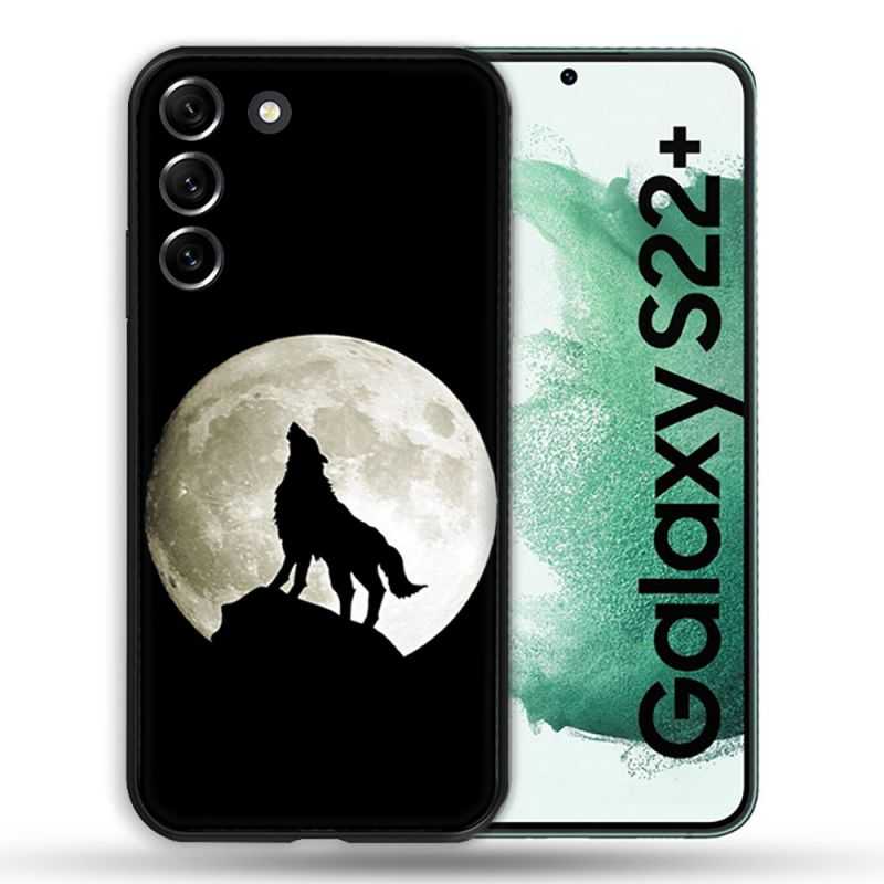 Coque Pour Samsung Galaxy S22 Plus Animal Loup Noir