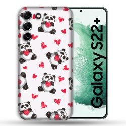 Coque Pour Samsung Galaxy S22 Plus Animal Panda Cœur