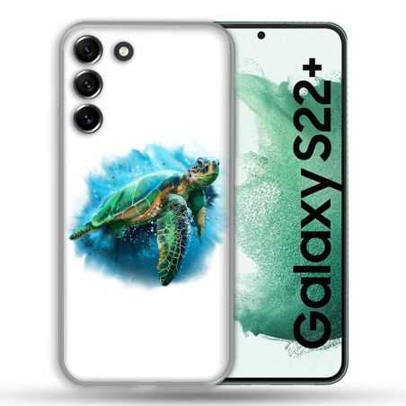 Coque Pour Samsung Galaxy S22 Plus Animal Tortue Blanche multicolore