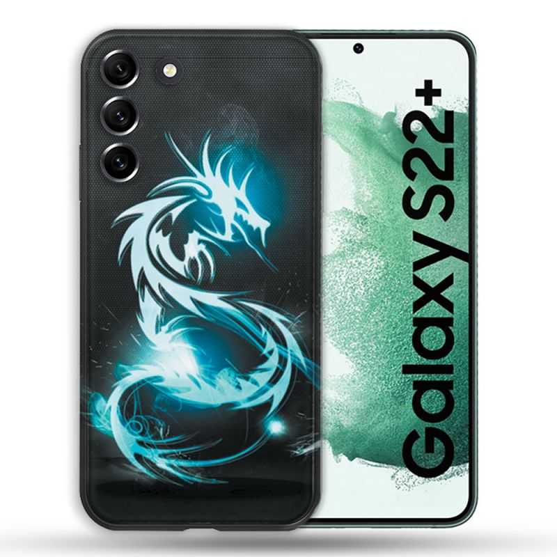 Coque Pour Samsung Galaxy S22 Plus Fantastique Dragon Bleu