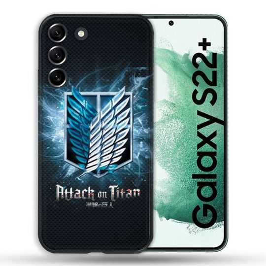 Coque Pour Samsung Galaxy S22 Plus Manga Attaque Titans Noir