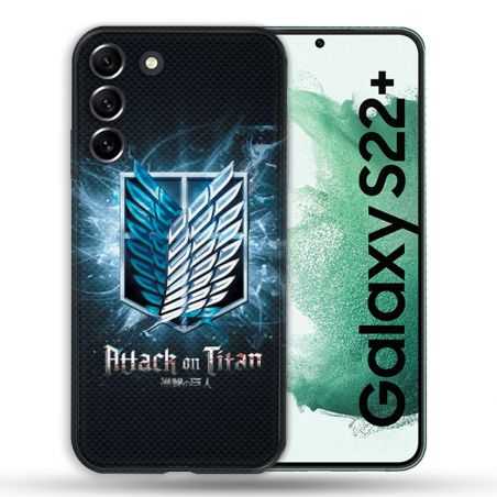 Coque Pour Samsung Galaxy S22 Plus Manga Attaque Titans Noir