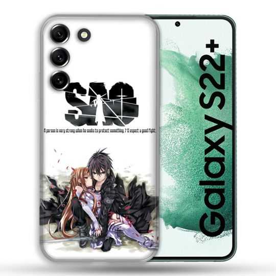 Coque Pour Samsung Galaxy S22 Plus Manga SAO sword Art Online Blanc
