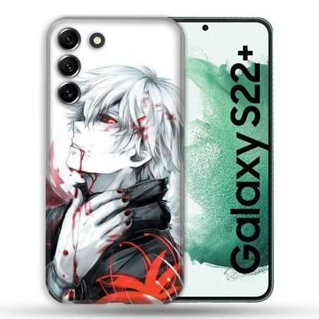 Coque Pour Samsung Galaxy S22 Plus Manga Tokyo Ghoul Kaneki Blanc