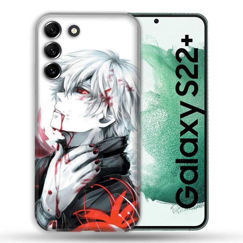 Coque Pour Samsung Galaxy S22 Plus Manga Tokyo Ghoul Kaneki Blanc