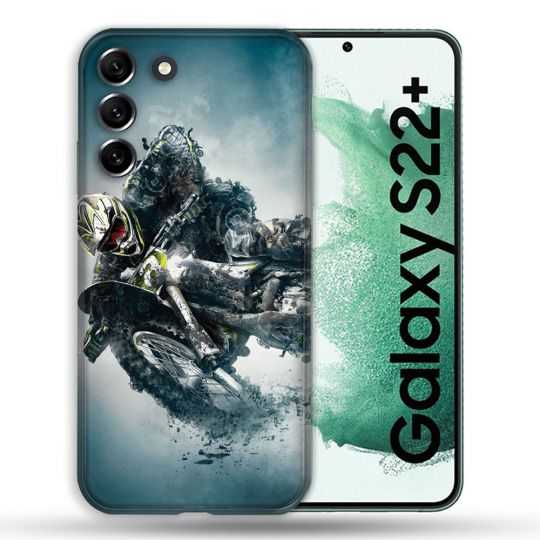 Coque Pour Samsung Galaxy S22 Plus Moto Cross Ombre