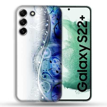 Coque Pour Samsung Galaxy S22 Plus Musique Partition Vague
