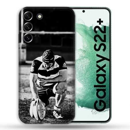 Coque Pour Samsung Galaxy S22 Plus Sport Rugby Noir Blanc