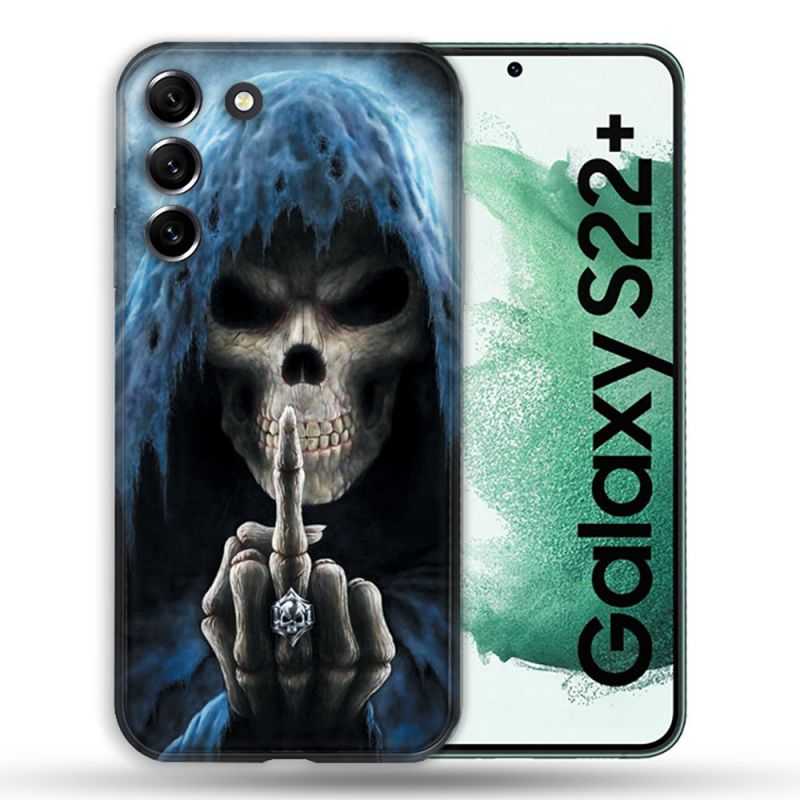 Coque Pour Samsung Galaxy S22 Plus Tete de Mort Doigt