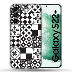 Coque Pour Samsung Galaxy S22 Plus Texture Carreau Ciment Noir