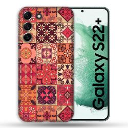 Coque Pour Samsung Galaxy S22 Plus Texture Carreau Ciment Rouge