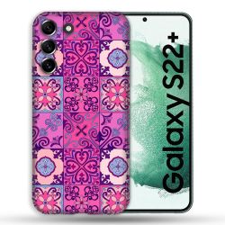 Coque Pour Samsung Galaxy S22 Plus Texture Carreau Ciment Violet